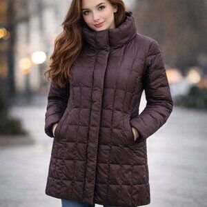 Eddie Bauer Women's XS Purple Down Filled Puffer Winter Jacket